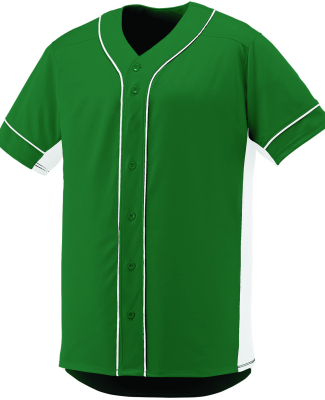 Augusta Sportswear 1660 Slugger Jersey in Dark green/ wht