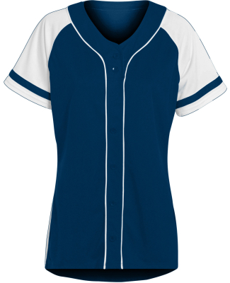 Augusta Sportswear 1665 Women's Winner Jersey in Navy/ white