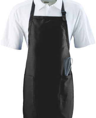 Augusta Sportswear 4350 Full Length Apron with Poc in Black