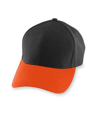 Augusta Sportswear 6236 Youth Athletic Mesh Cap in Black/ orange