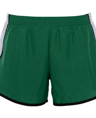 Augusta Sportswear 1266 Girls' Pulse Team Short in Dk grn/ wht/ blk