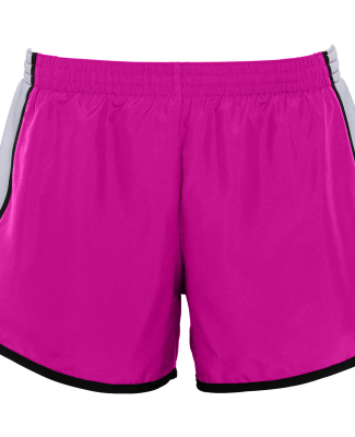 Augusta Sportswear 1266 Girls' Pulse Team Short in Pow pnk/ wh/ blk