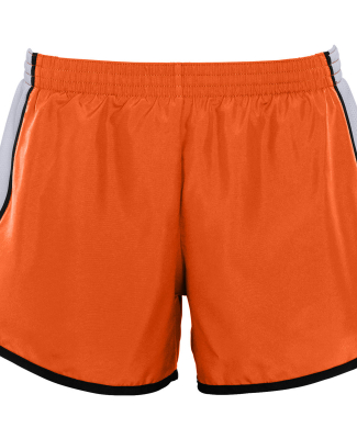 Augusta Sportswear 1266 Girls' Pulse Team Short in Orange/ wht/ blk