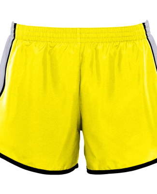 Augusta Sportswear 1266 Girls' Pulse Team Short in Pw yllw/ wh/ blk