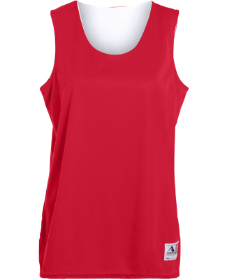 Augusta Sportswear 147 Women's Reversible Wicking  in Red/ white