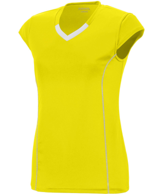 Augusta Sportswear 1219 Girls' Blash Jersey in Pow yellow/ wht