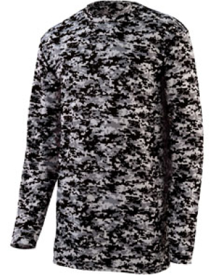 Augusta Sportswear 2788 Digi Camo Wicking Long Sle in Black  digi