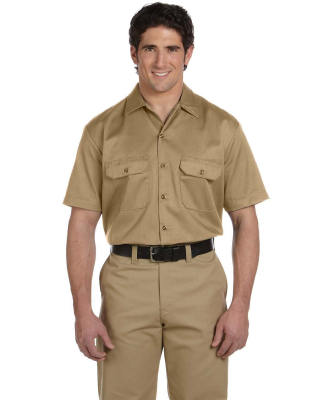 1574 Dickies Short Sleeve Twill Work Shirt  in Khaki