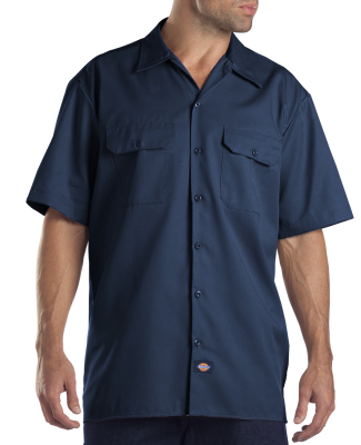 1574 Dickies Short Sleeve Twill Work Shirt  in Navy