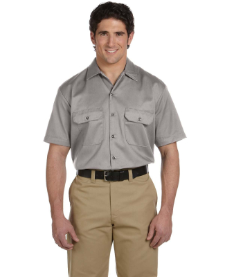 1574 Dickies Short Sleeve Twill Work Shirt  in Silver gray
