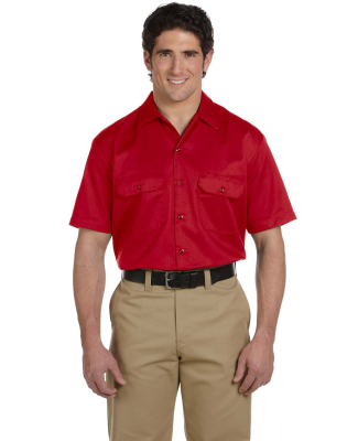 1574 Dickies Short Sleeve Twill Work Shirt  in Red