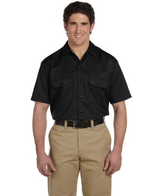 1574 Dickies Short Sleeve Twill Work Shirt  in Black