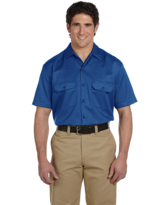 1574 Dickies Short Sleeve Twill Work Shirt  in Royal blue