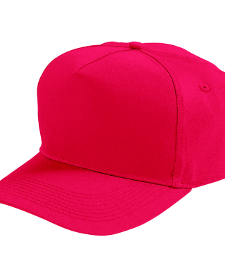 Augusta Sportswear 6207 Youth Five-Panel Cotton Tw in Red