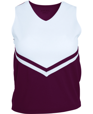 Augusta Sportswear 9111 Girls' Pride Shell in Maroon/wht/wht