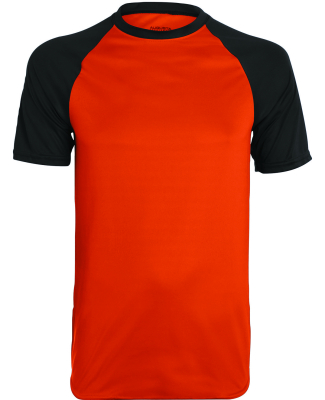 Augusta Sportswear 1508 Wicking Short Sleeve Baseb in Orange/ black