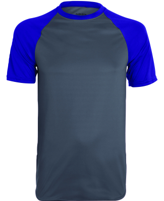 Augusta Sportswear 1508 Wicking Short Sleeve Baseb in Graphite/ purple