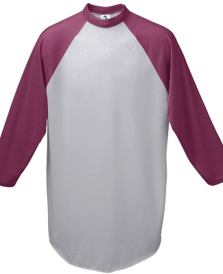 Augusta Sportswear 4421 Youth Three-Quarter Sleeve in Ath hth/ maroon