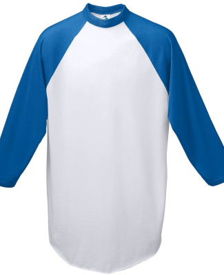 Augusta Sportswear 4421 Youth Three-Quarter Sleeve in White/ royal