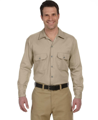 574 Dickies Long Sleeve Work Shirt  in Khaki