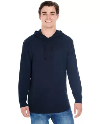 J America 8228 Hooded Game Day Jersey T-Shirt NAVY