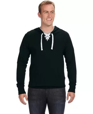 J America 8231 Sport Lace Jersey Hooded Pullover T BLACK