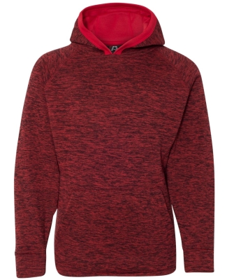 J America 8610 Youth Cosmic Fleece Hooded Pullover RED FLECK/ RED