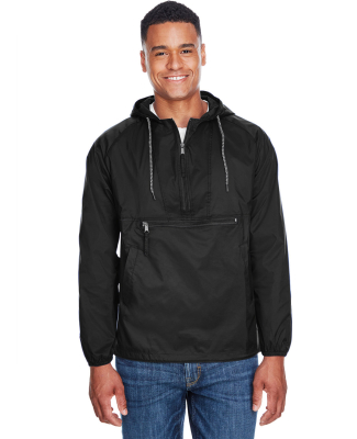 Harriton M750 Adult Packable Nylon Jacket in Black