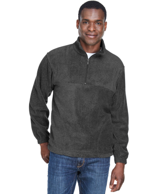 Harriton M980 Adult 8 oz. Quarter-Zip Fleece Pullo in Charcoal