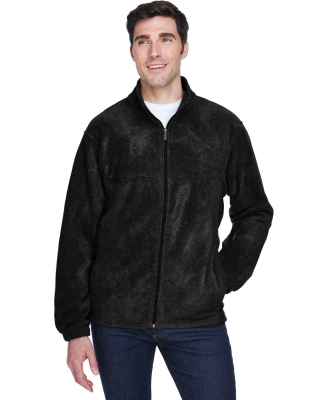 Harriton M990 Men's 8 oz. Full-Zip Fleece in Black