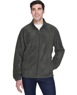 Harriton M990 Men's 8 oz. Full-Zip Fleece in Charcoal