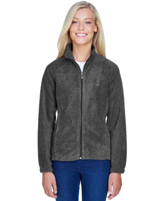 Harriton M990W Ladies' 8 oz. Full-Zip Fleece in Charcoal