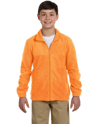 Harriton M990Y Youth 8 oz. Full-Zip Fleece in Safety orange