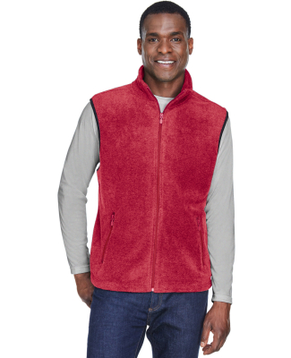 Harriton M985 Adult 8 oz. Fleece Vest in Red