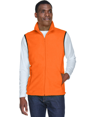 Harriton M985 Adult 8 oz. Fleece Vest in Safety orange
