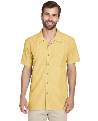 Harriton M560 Men's Barbados Textured Camp Shirt in Pineapple