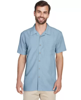 Harriton M560 Men's Barbados Textured Camp Shirt CLOUD BLUE