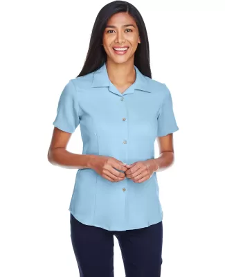 Harriton M570W Ladies' Bahama Cord Camp Shirt CLOUD BLUE