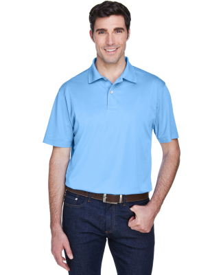 Harriton M354 Men's Micro-Piqué Polo in Light blue