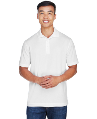 Harriton M353 Men's Double Mesh Polo in White