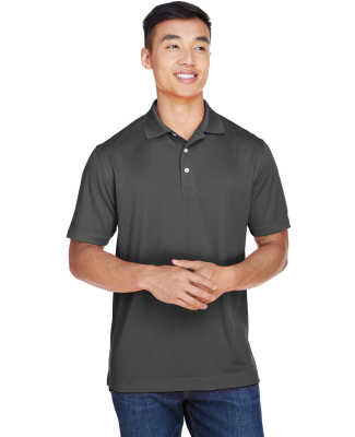 Harriton M353 Men's Double Mesh Polo in Charcoal