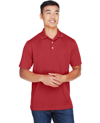 Harriton M353 Men's Double Mesh Polo in Red