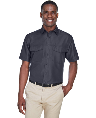 Harriton M580 Men's Key West Short-Sleeve Performa in Dark charcoal