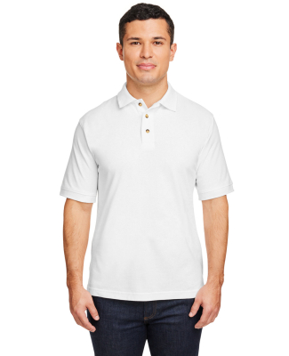 Harriton M200 Men's 6 oz. Ringspun Cotton Piqué S in White