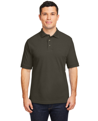 Harriton M200 Men's 6 oz. Ringspun Cotton Piqué S in Black