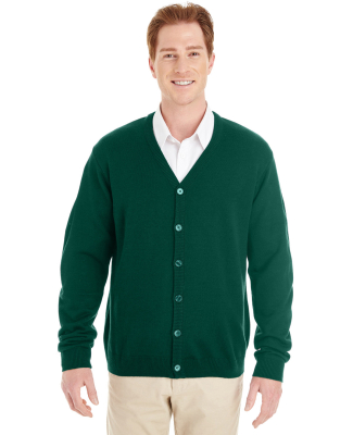 Harriton M425 Men's Pilbloc™ V-Neck Button Cardi in Hunter