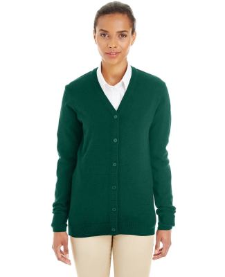 Harriton M425W Ladies' Pilbloc™ V-Neck Button Ca in Hunter