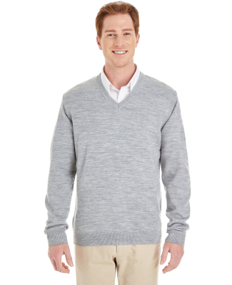 Harriton M420 Men's Pilbloc™ V-Neck Sweater in Grey heather