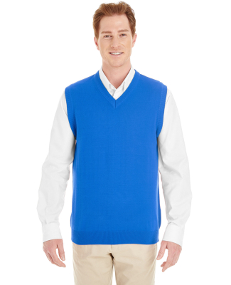 Harriton M415 Men's Pilbloc™ V-Neck Sweater Vest in True royal