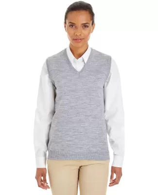 Harriton M415W Ladies' Pilbloc™ V-Neck Sweater V GREY HEATHER